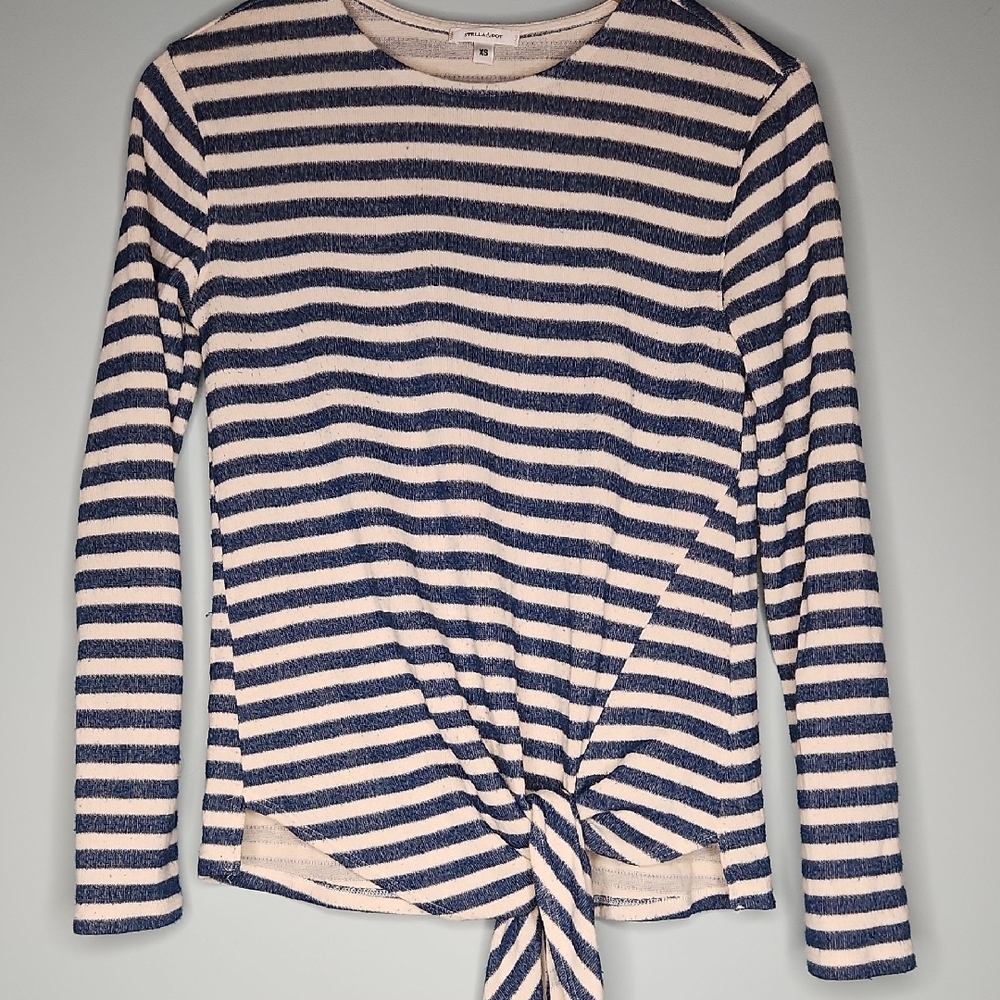 Stella & Dot Blue and Cream Striped Top